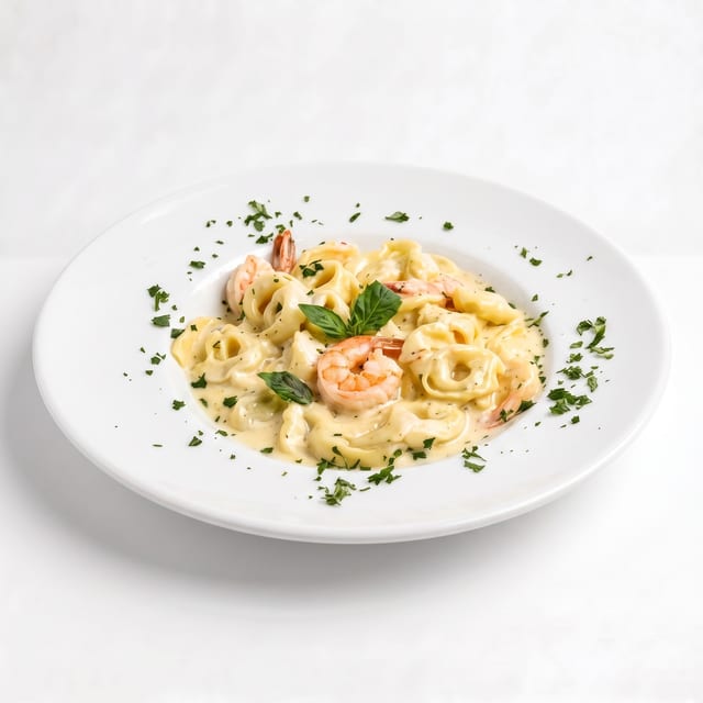 Shrimp Tortellini Alfredo.